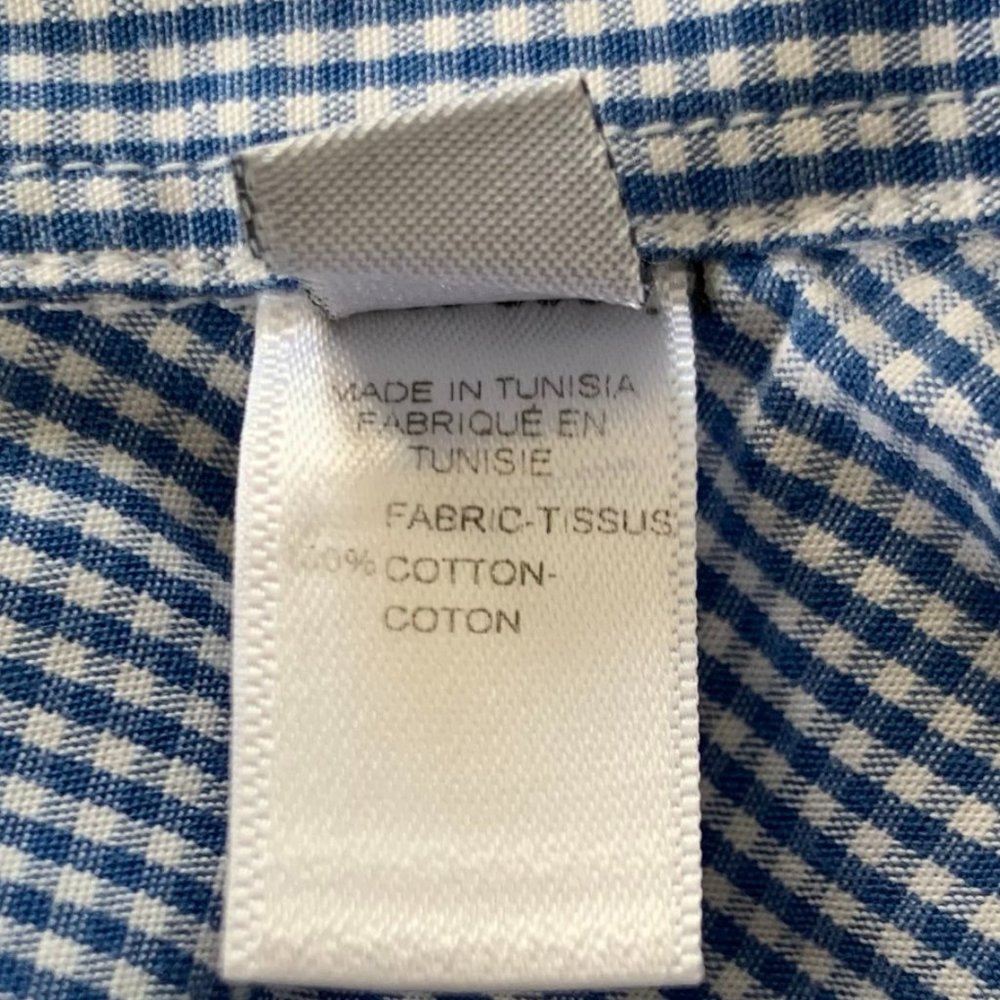 Armani Collizioni Blue Gingham Plaid Dress Shirt - Picture 6 of 7